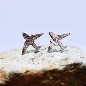 Small Airplane Earrings Sterling Silver Minimalist Studs